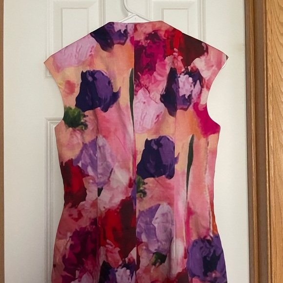 J. Peterman Front Zip Abstract Floral Dress Size 2 - Picture 6 of 9